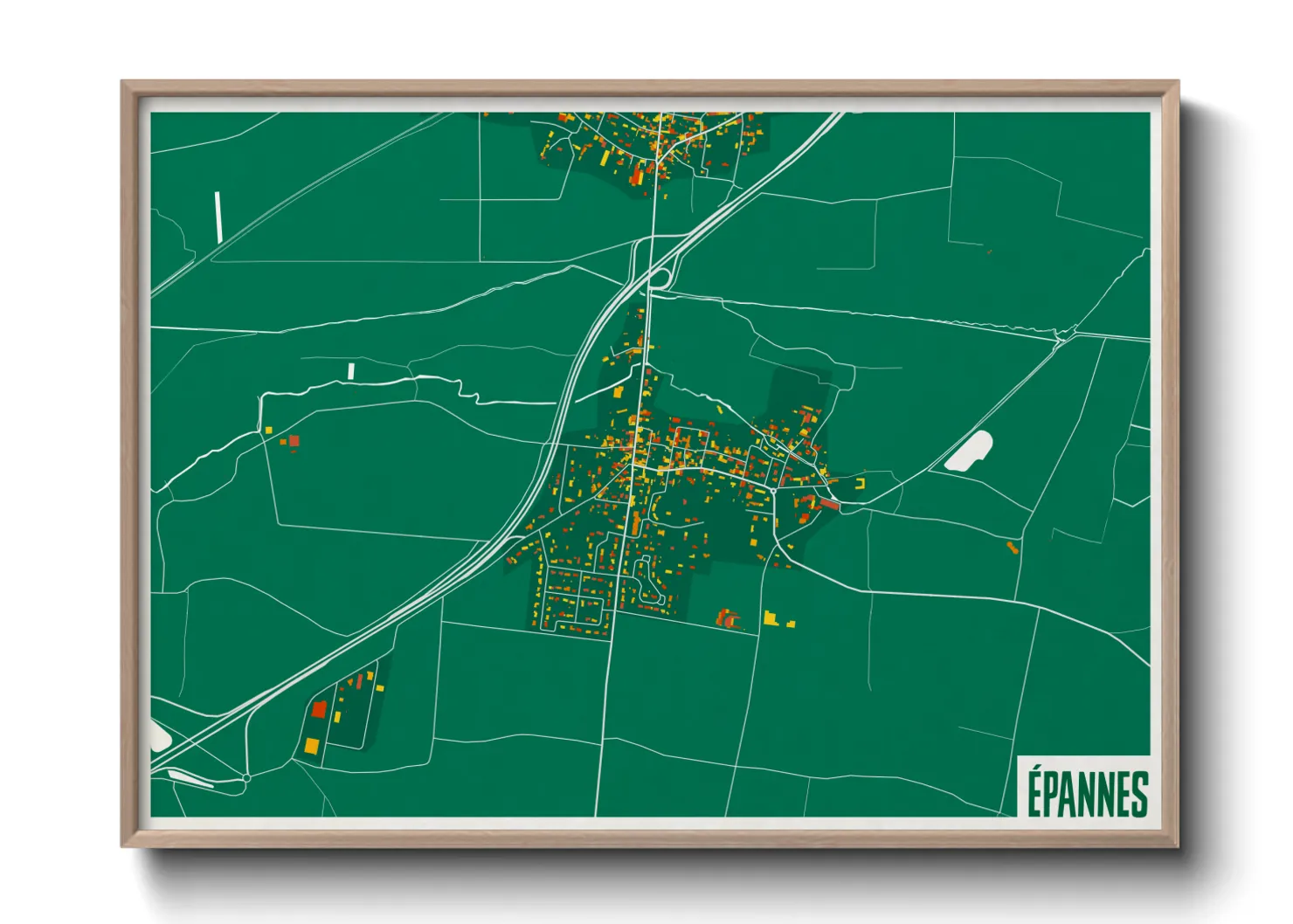 Une affiche de carte sur Épannes