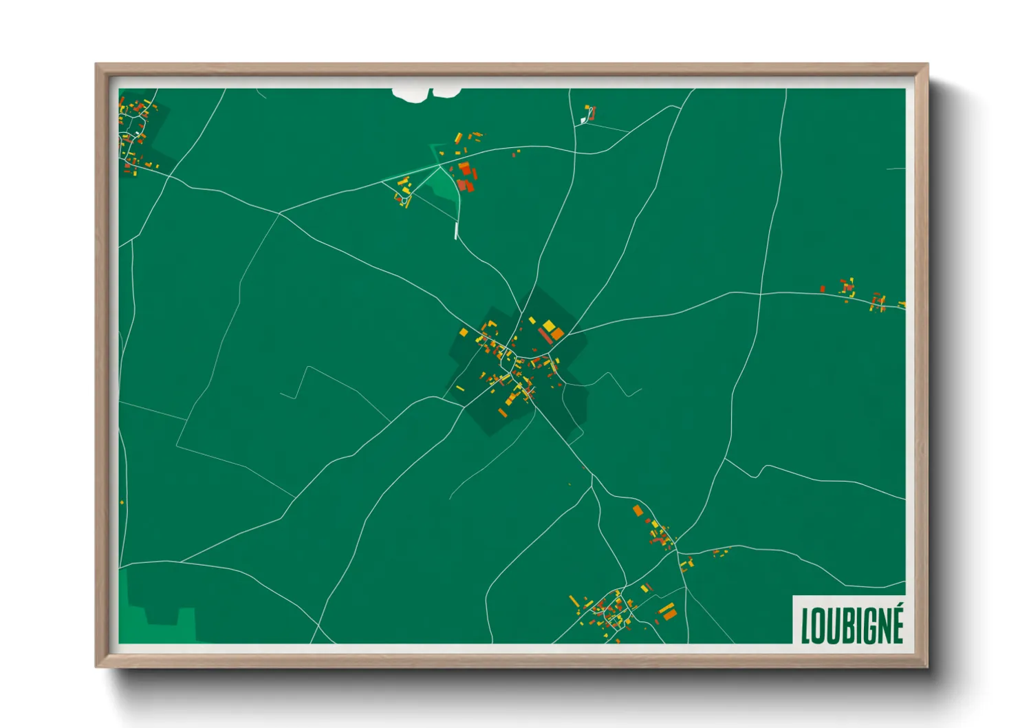 Une affiche de carte sur Loubigné