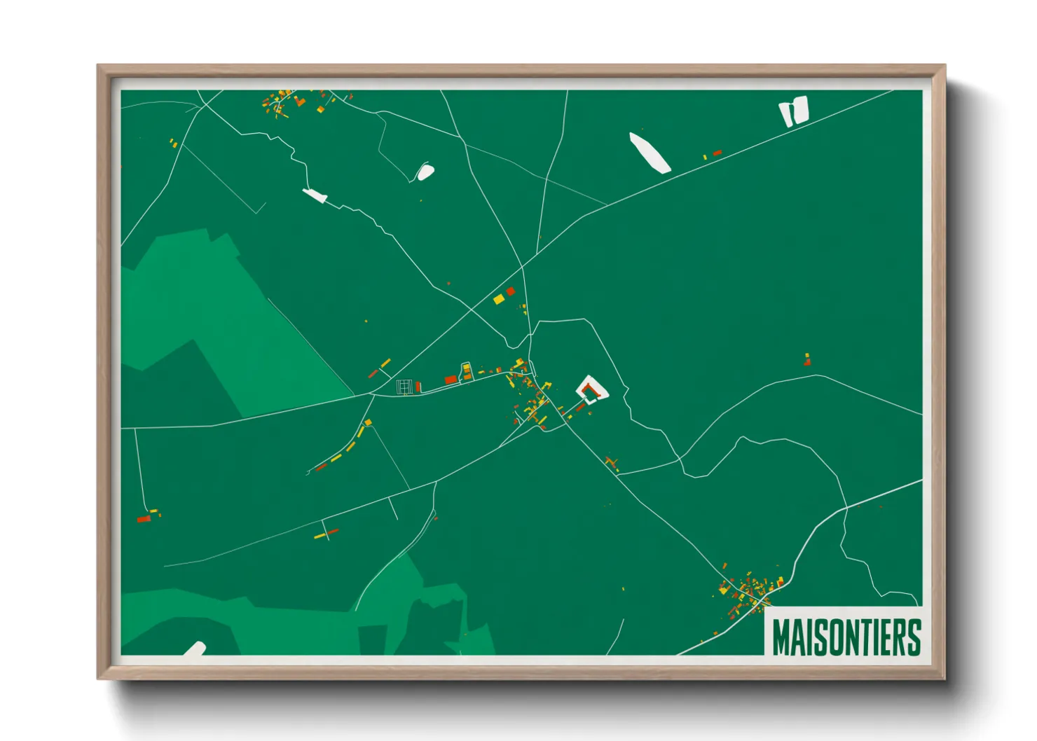 Une affiche de carte sur Maisontiers