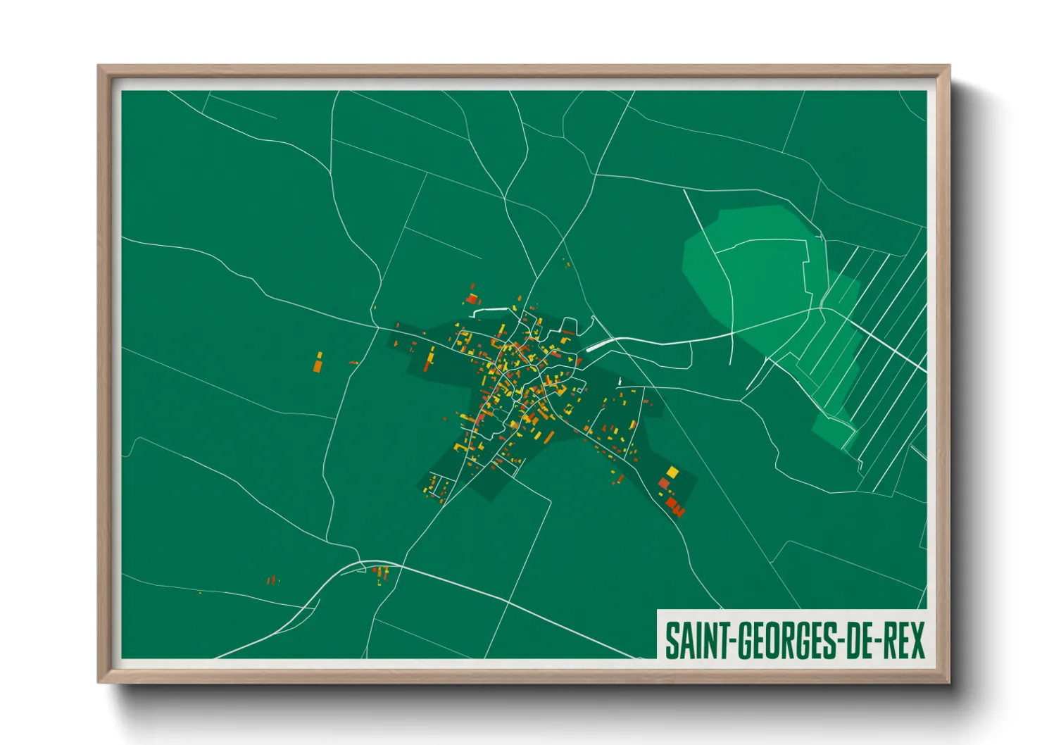Une affiche de carte sur Saint-Georges-de-Rex