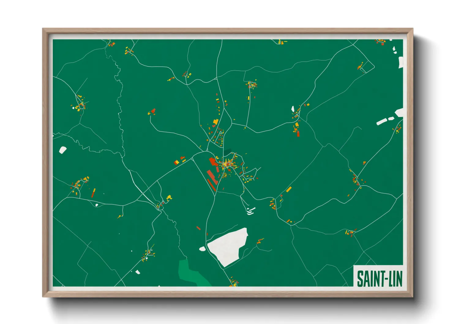 Une affiche de carte sur Saint-Lin