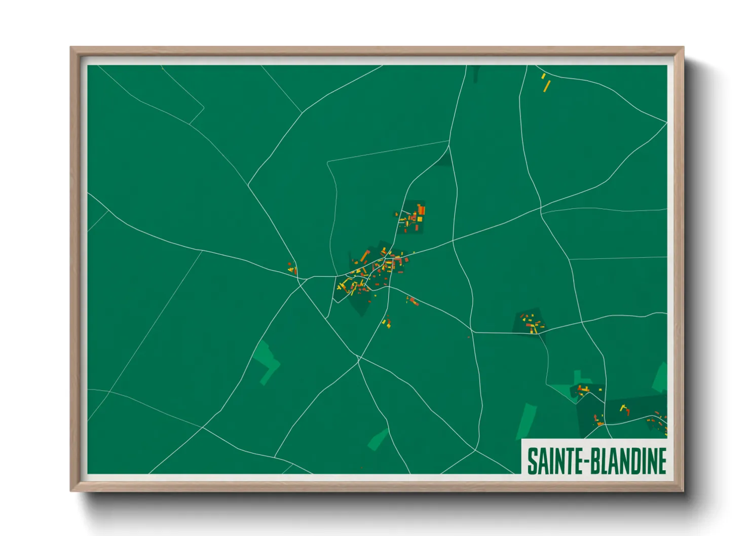 Une affiche de carte sur Sainte-Blandine