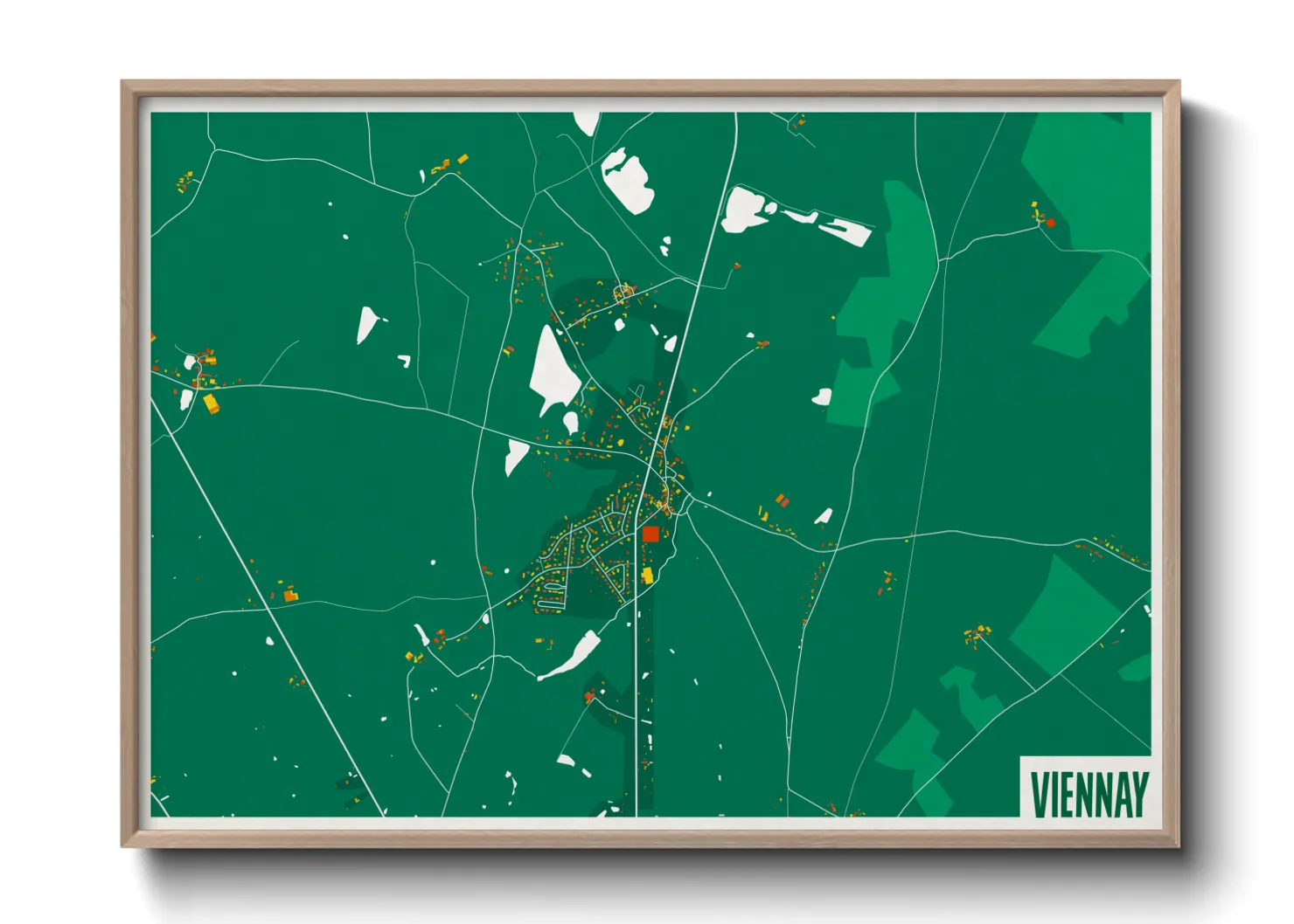 Une affiche de carte sur Viennay