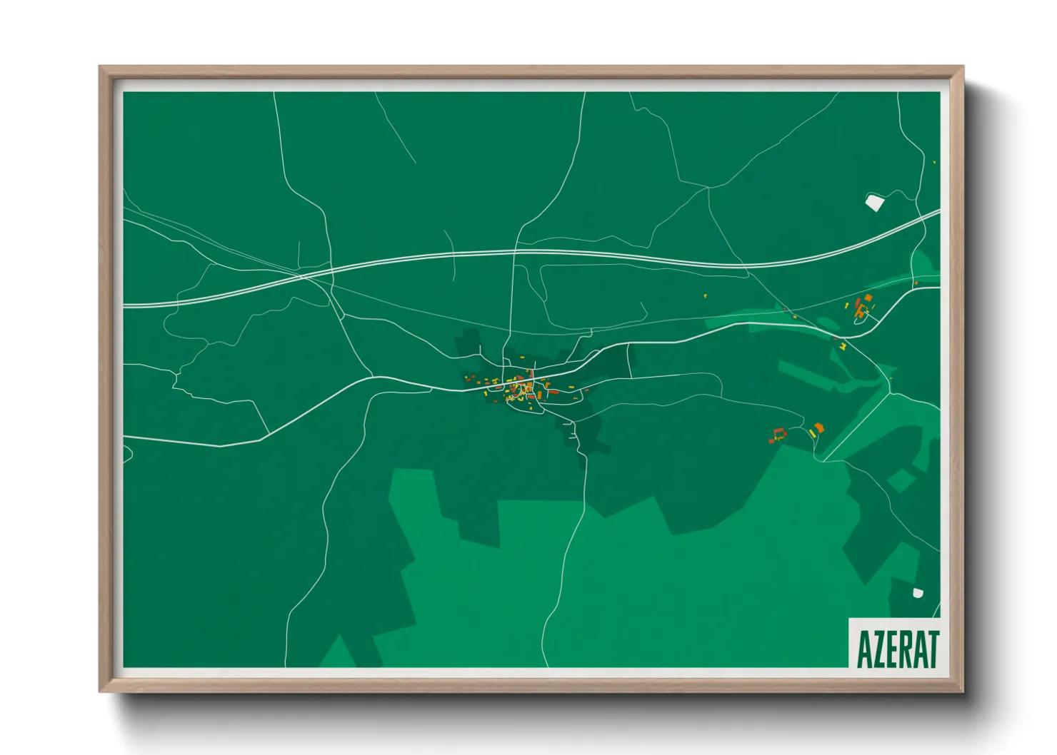 Une affiche de carte sur Azerat