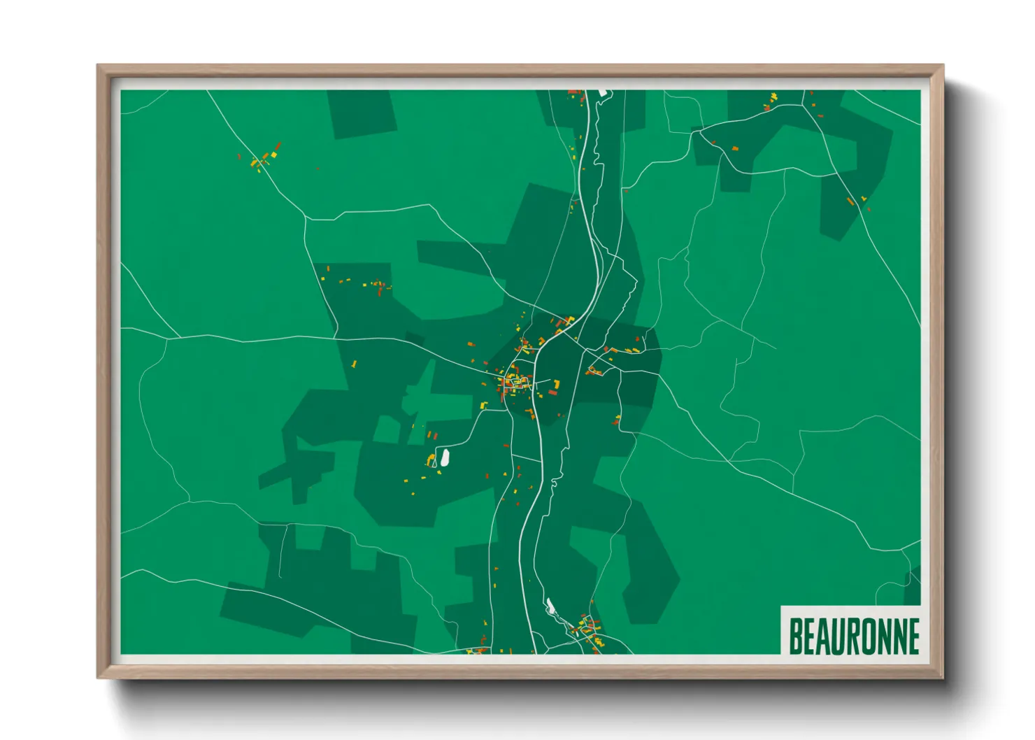 Une affiche de carte sur Beauronne
