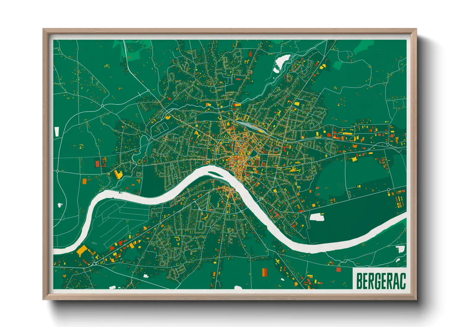 Une affiche de carte sur Bergerac