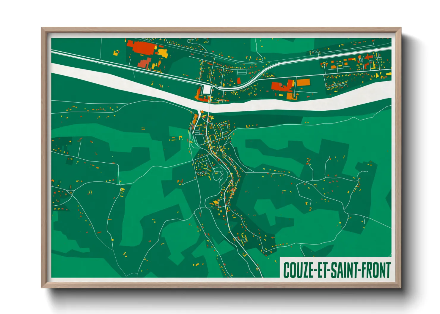 Une affiche de carte sur Couze-et-Saint-Front