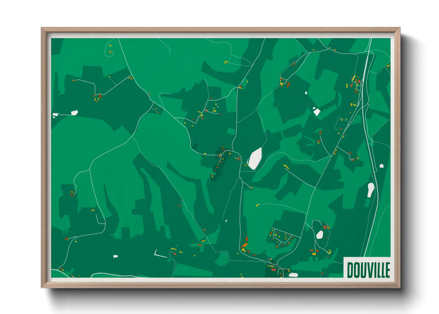 Une affiche de carte sur Douville