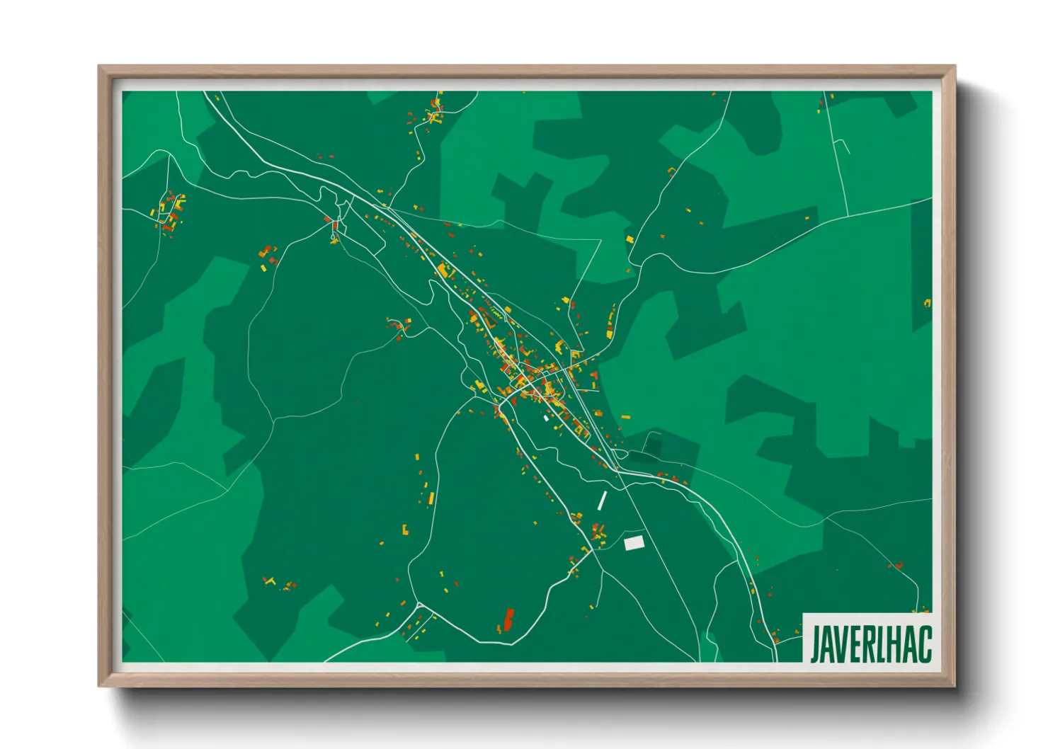 Une affiche de carte sur Javerlhac