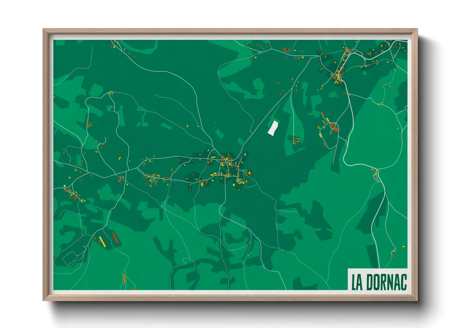 Une affiche de carte sur La Dornac