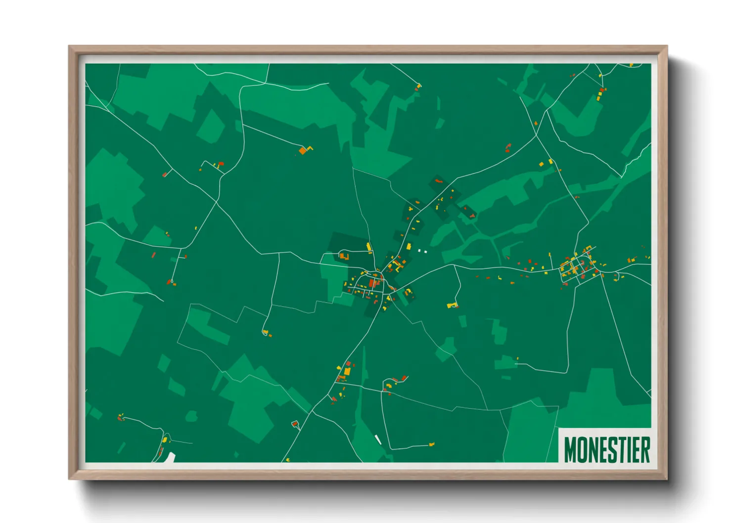 Une affiche de carte sur Monestier