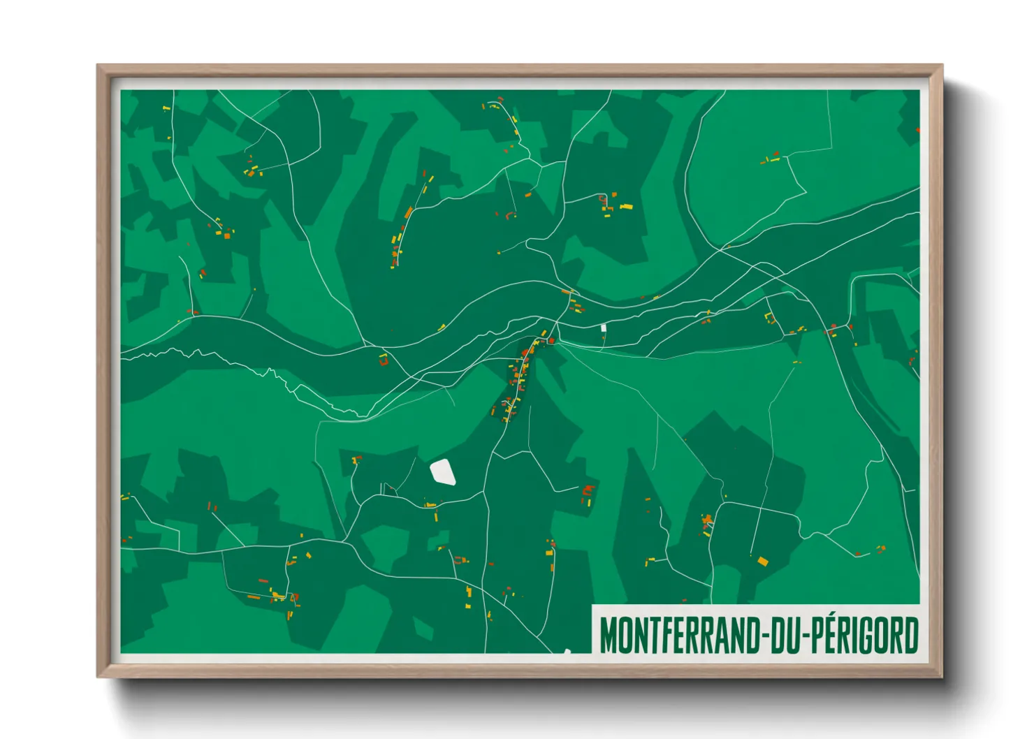 Une affiche de carte sur Montferrand-du-Périgord