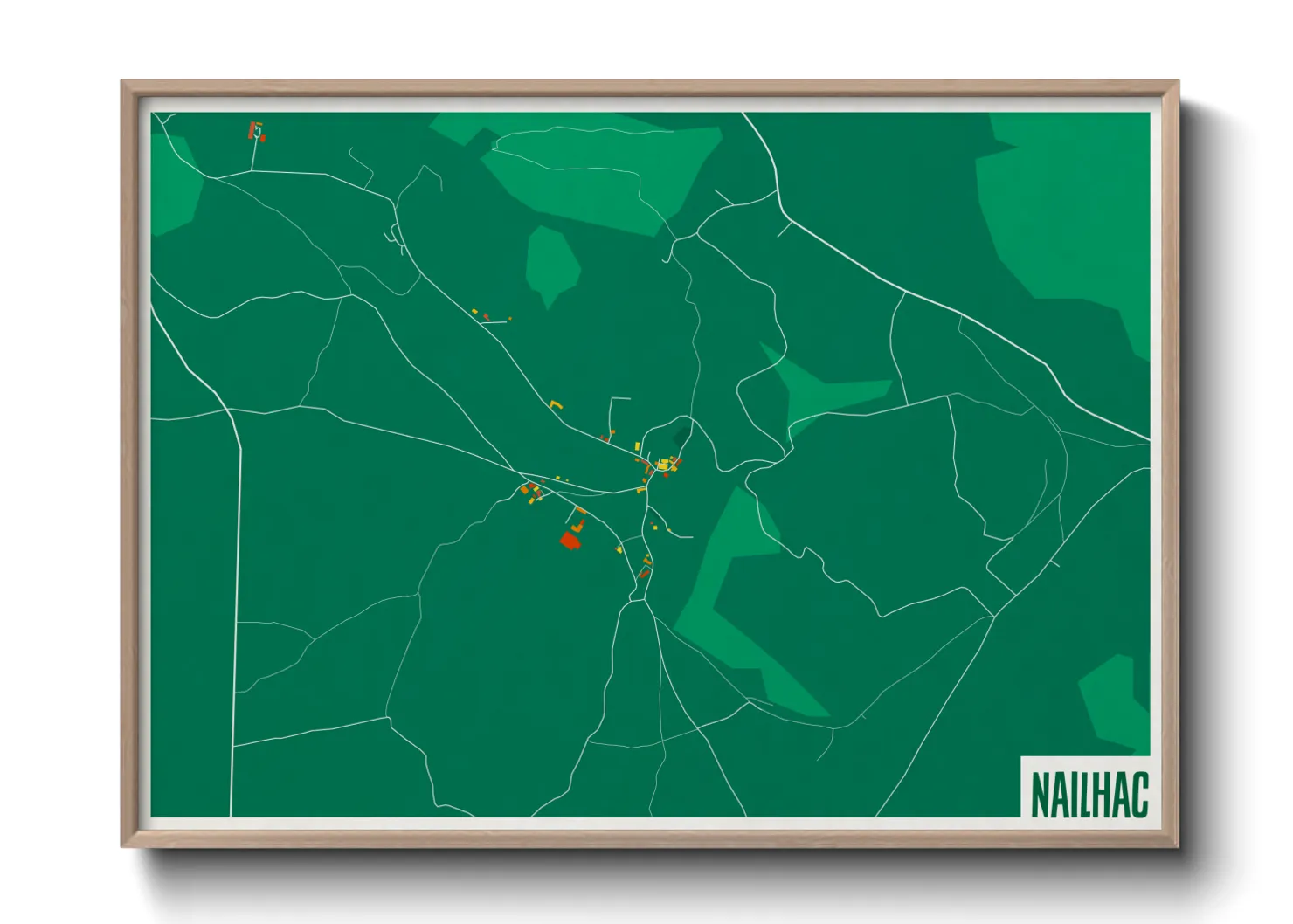 Une affiche de carte sur Nailhac