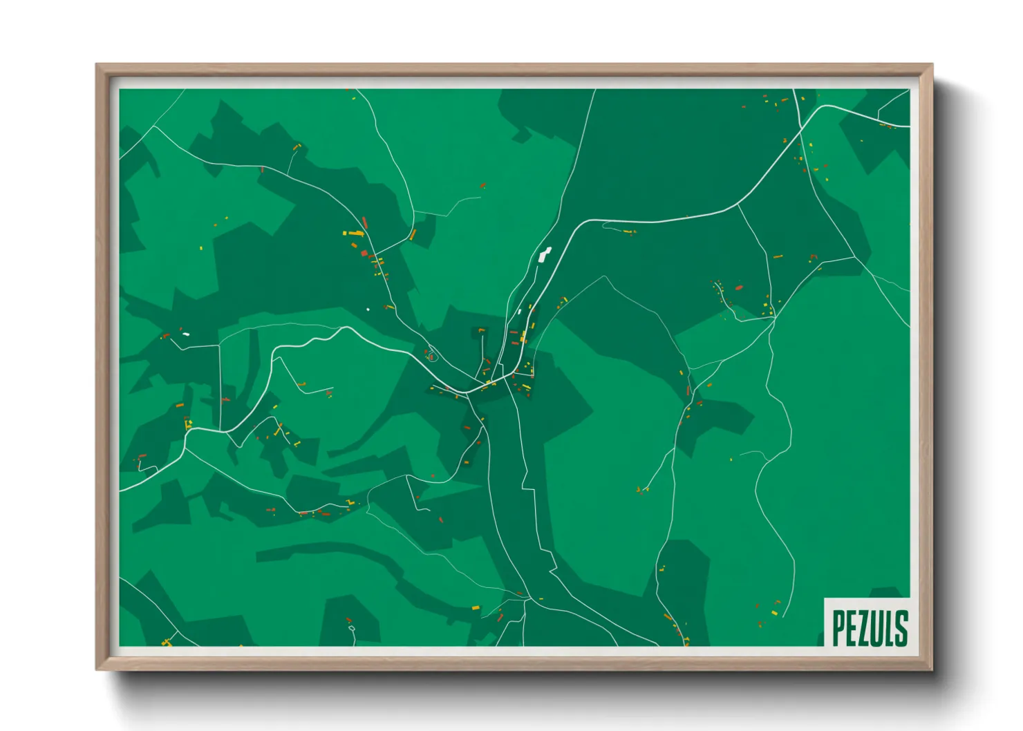 Une affiche de carte sur Pezuls