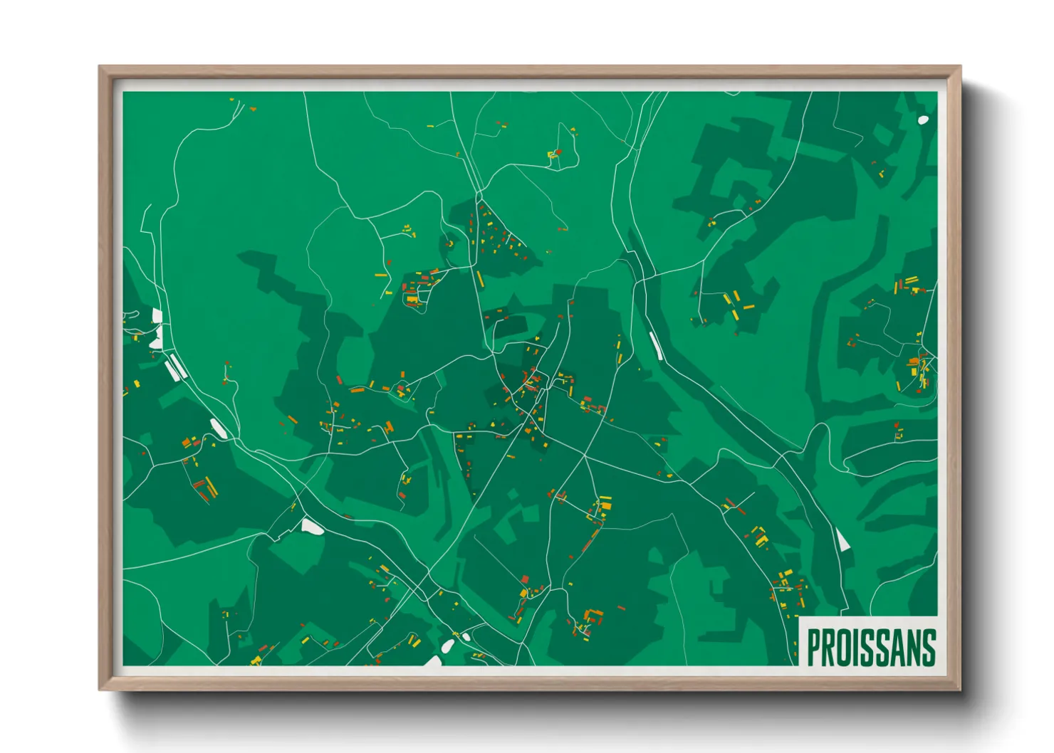 Une affiche de carte sur Proissans