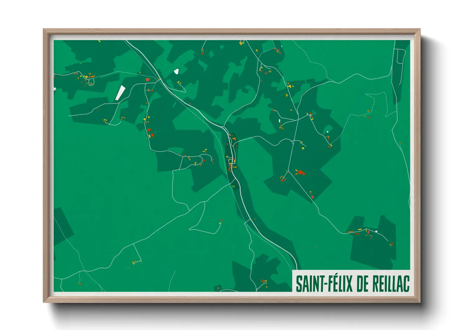 Une affiche de carte sur Saint-Félix de Reillac