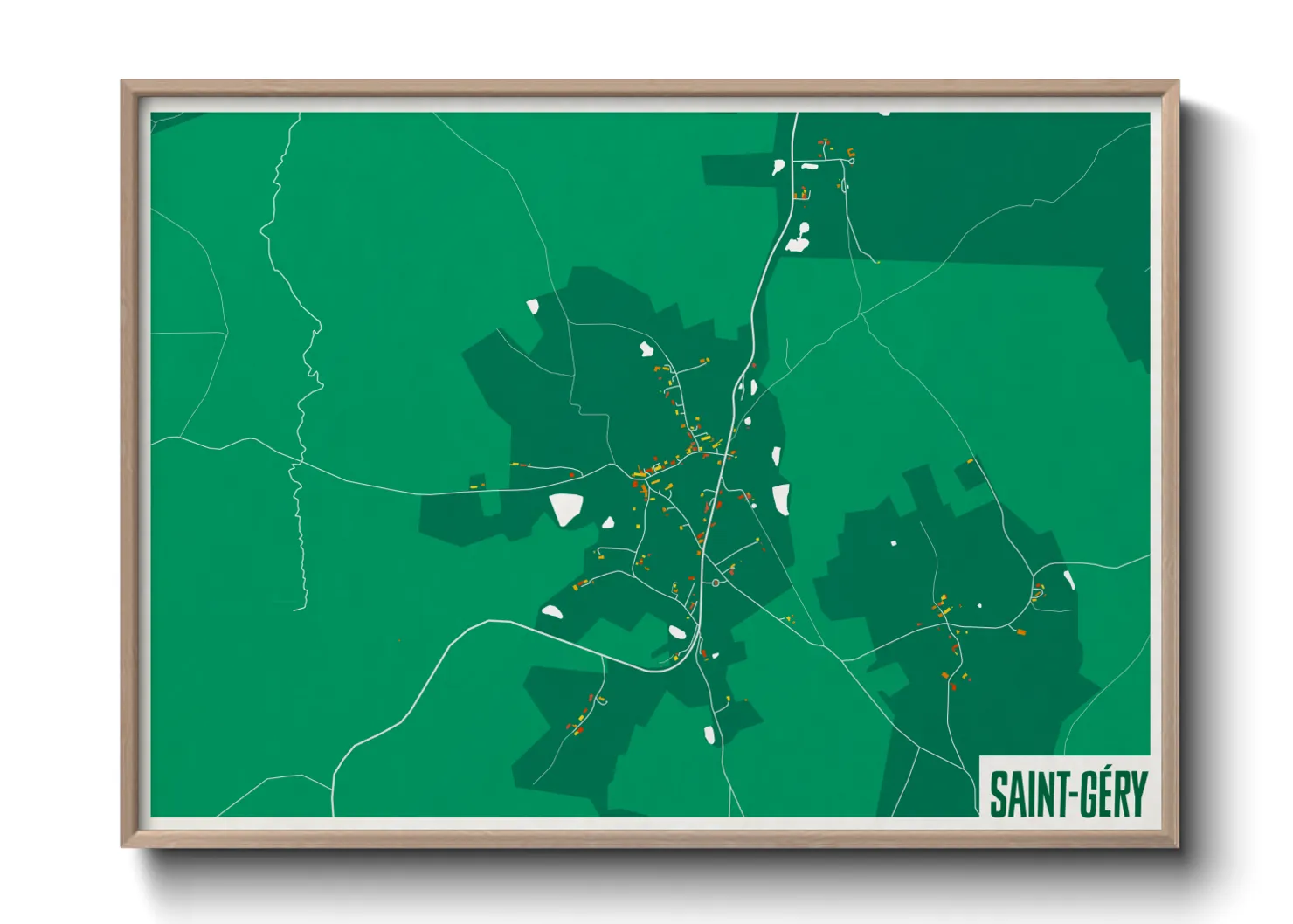 Une affiche de carte sur Saint-Géry