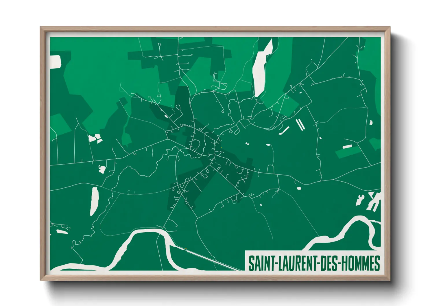 Une affiche de carte sur Saint-Laurent-des-Hommes