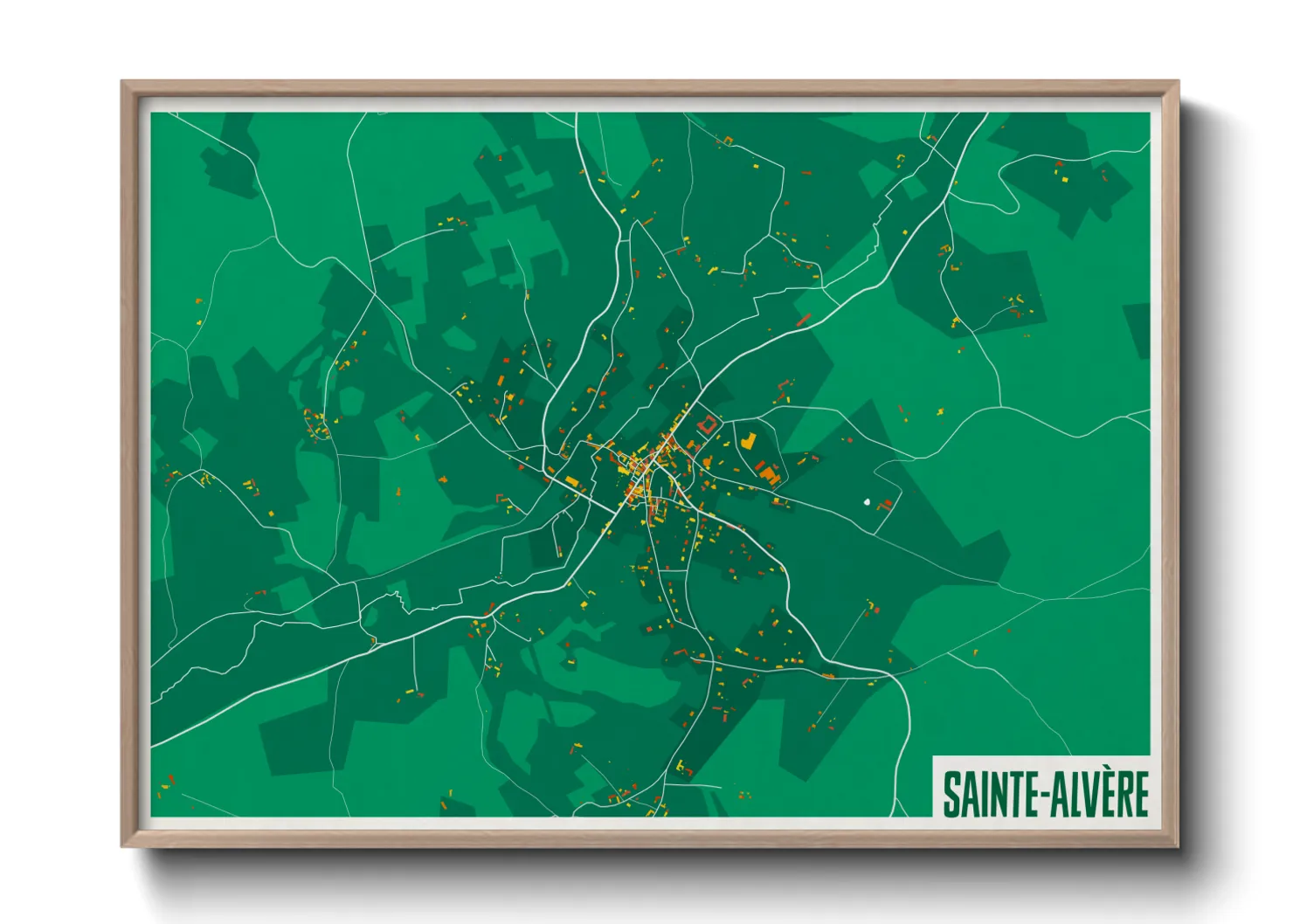 Une affiche de carte sur Sainte-Alvère