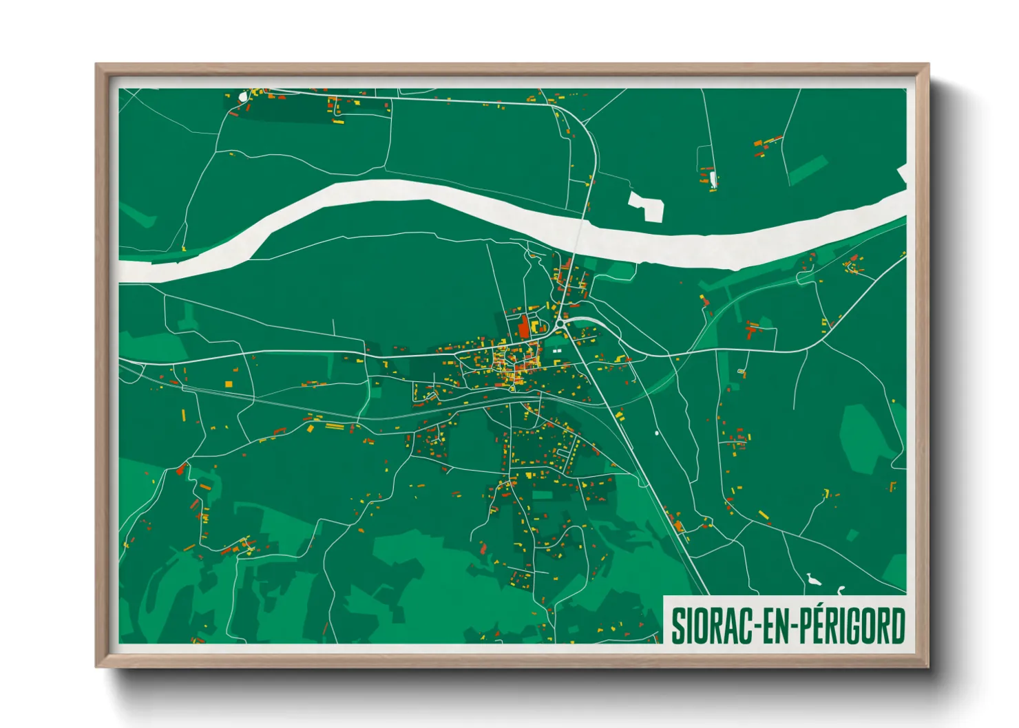 Une affiche de carte sur Siorac-en-Périgord