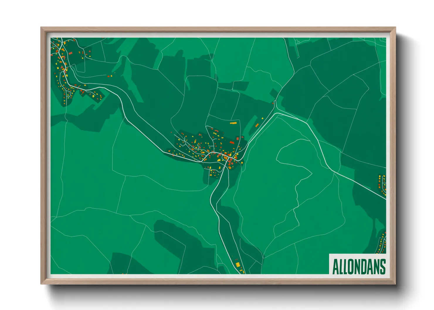 Une affiche de carte sur Allondans
