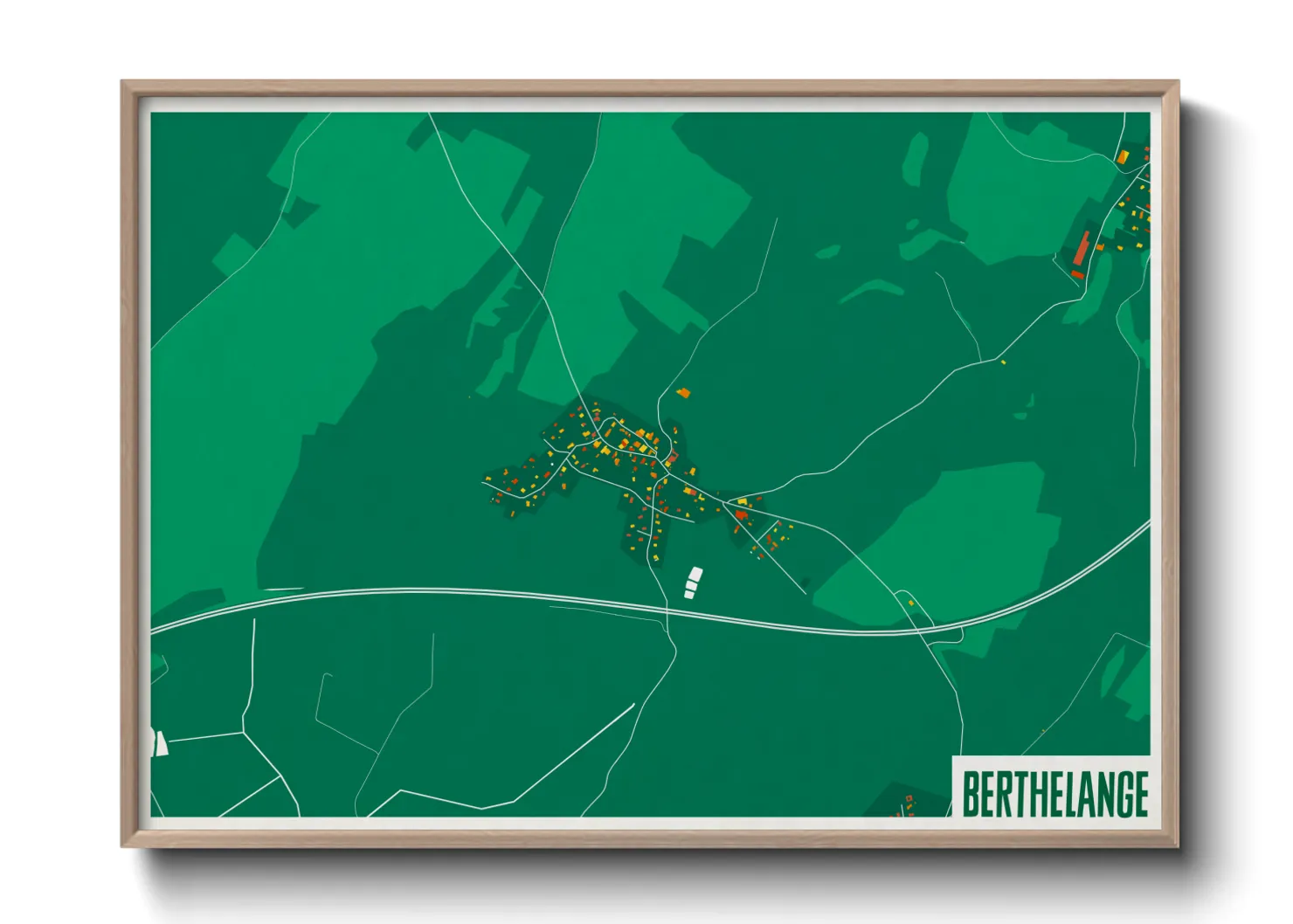 Une affiche de carte sur Berthelange