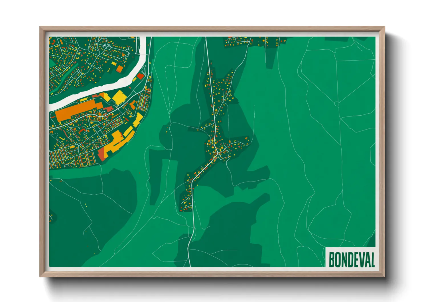 Une affiche de carte sur Bondeval