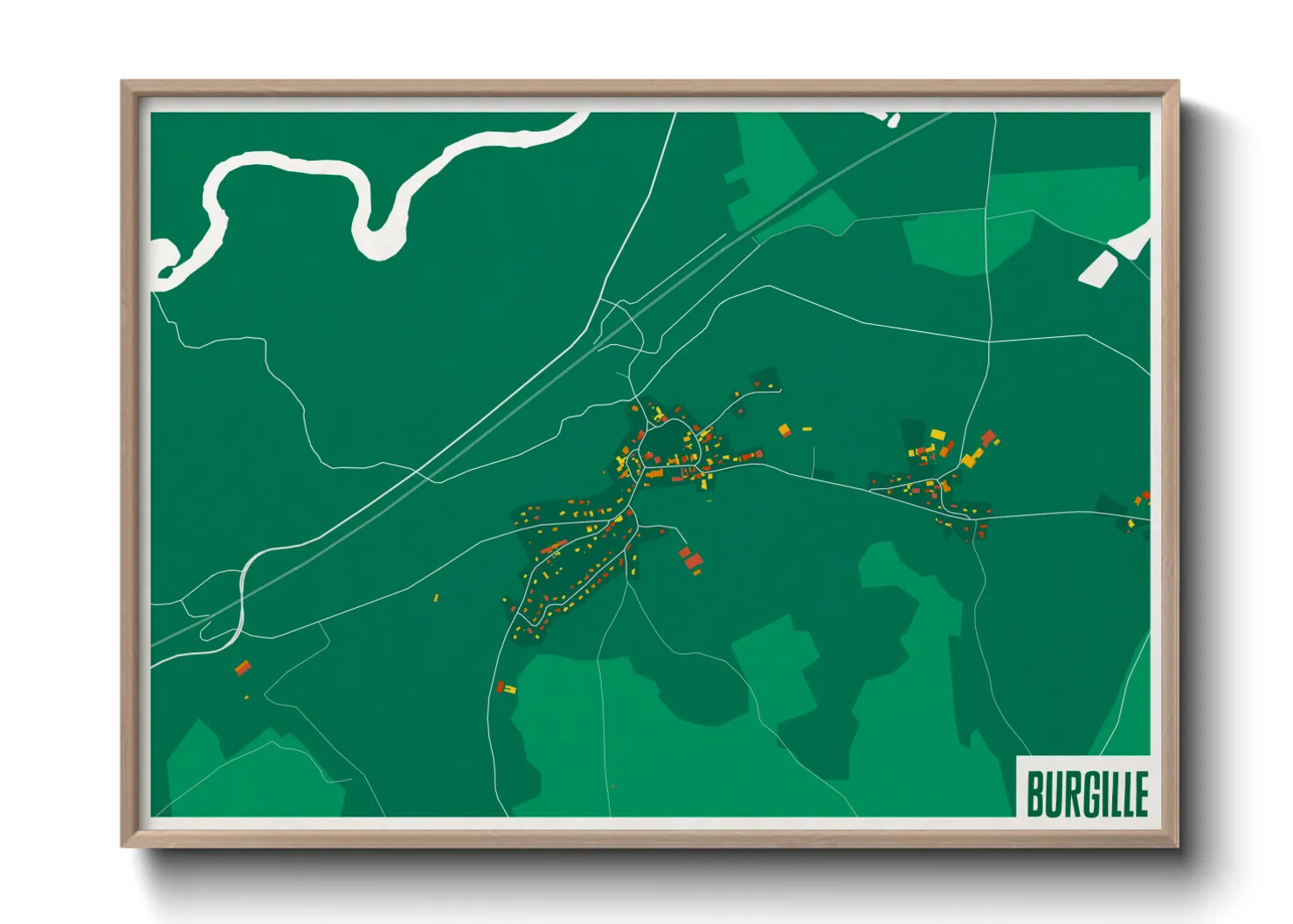 Une affiche de carte sur Burgille