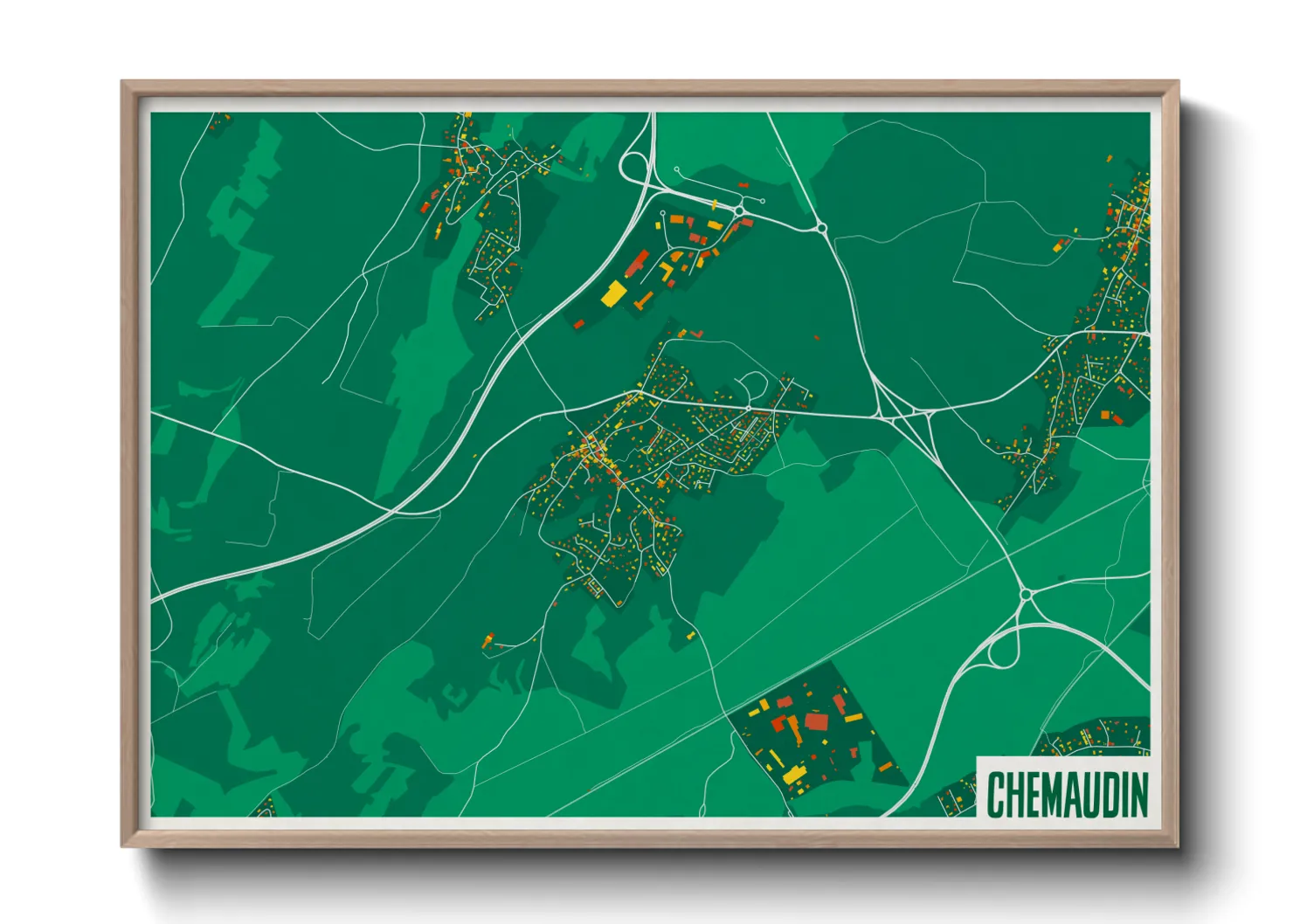 Une affiche de carte sur Chemaudin