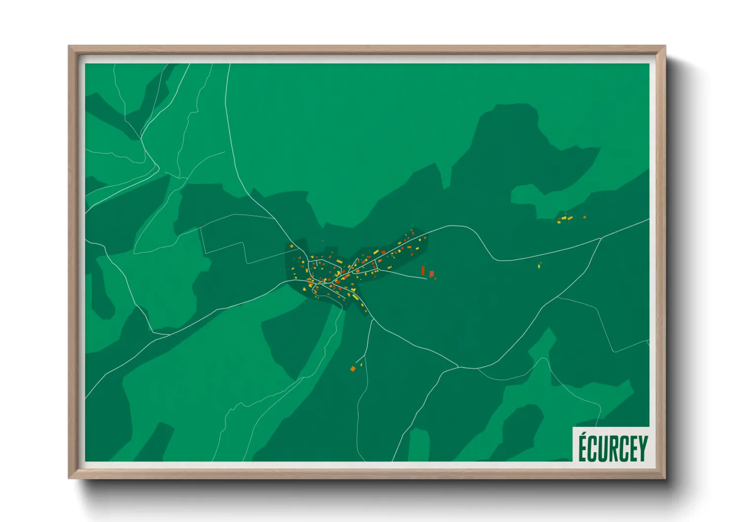 Une affiche de carte sur Écurcey