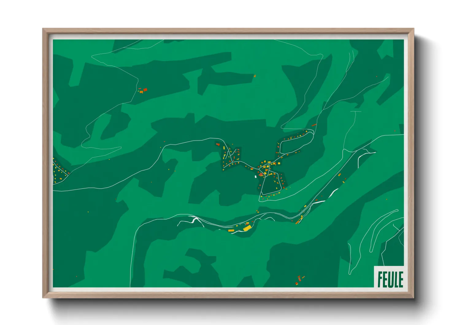 Une affiche de carte sur Feule