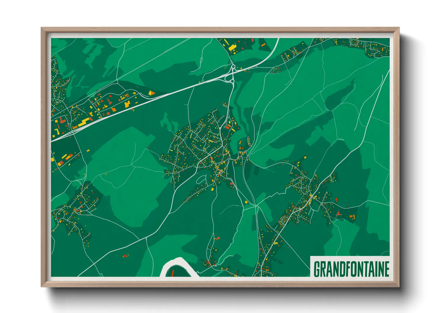 Une affiche de carte sur Grandfontaine