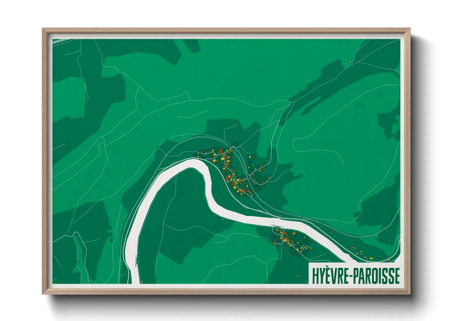 Une affiche de carte sur Hyèvre-Paroisse