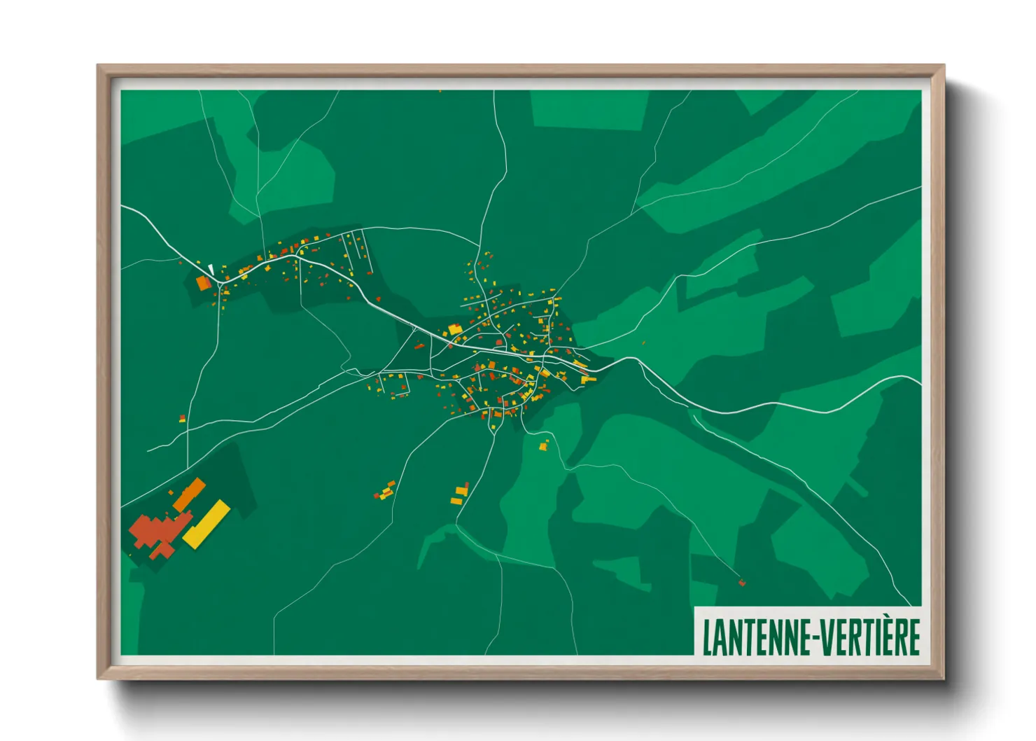 Une affiche de carte sur Lantenne-Vertière