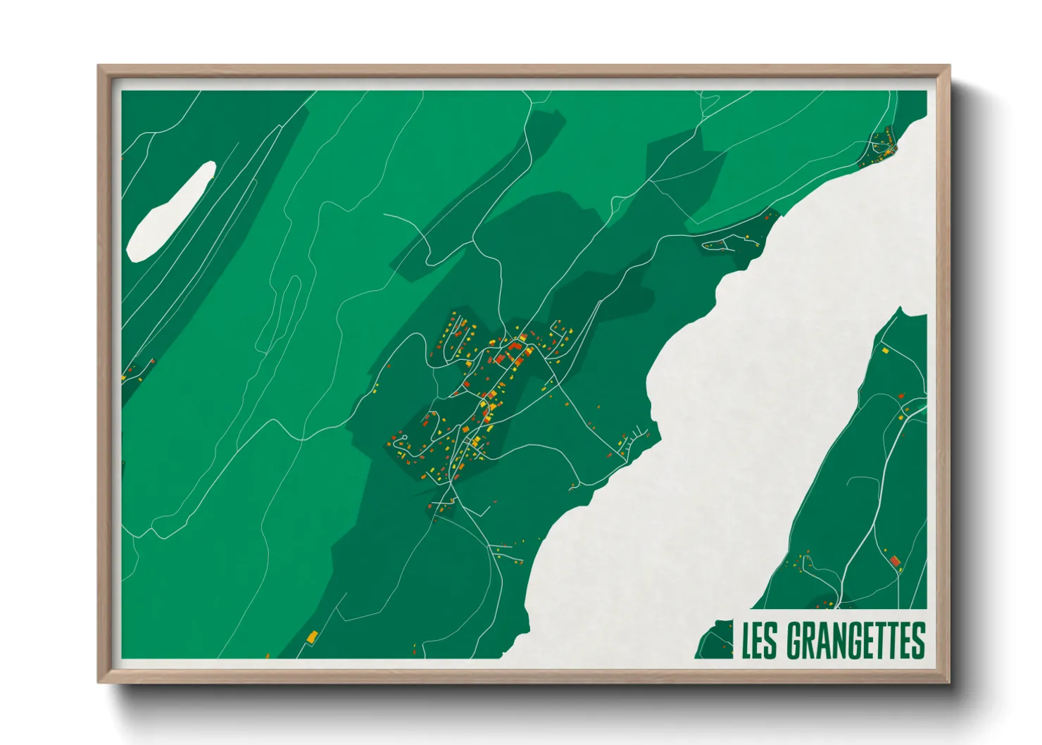 Une affiche de carte sur Les Grangettes