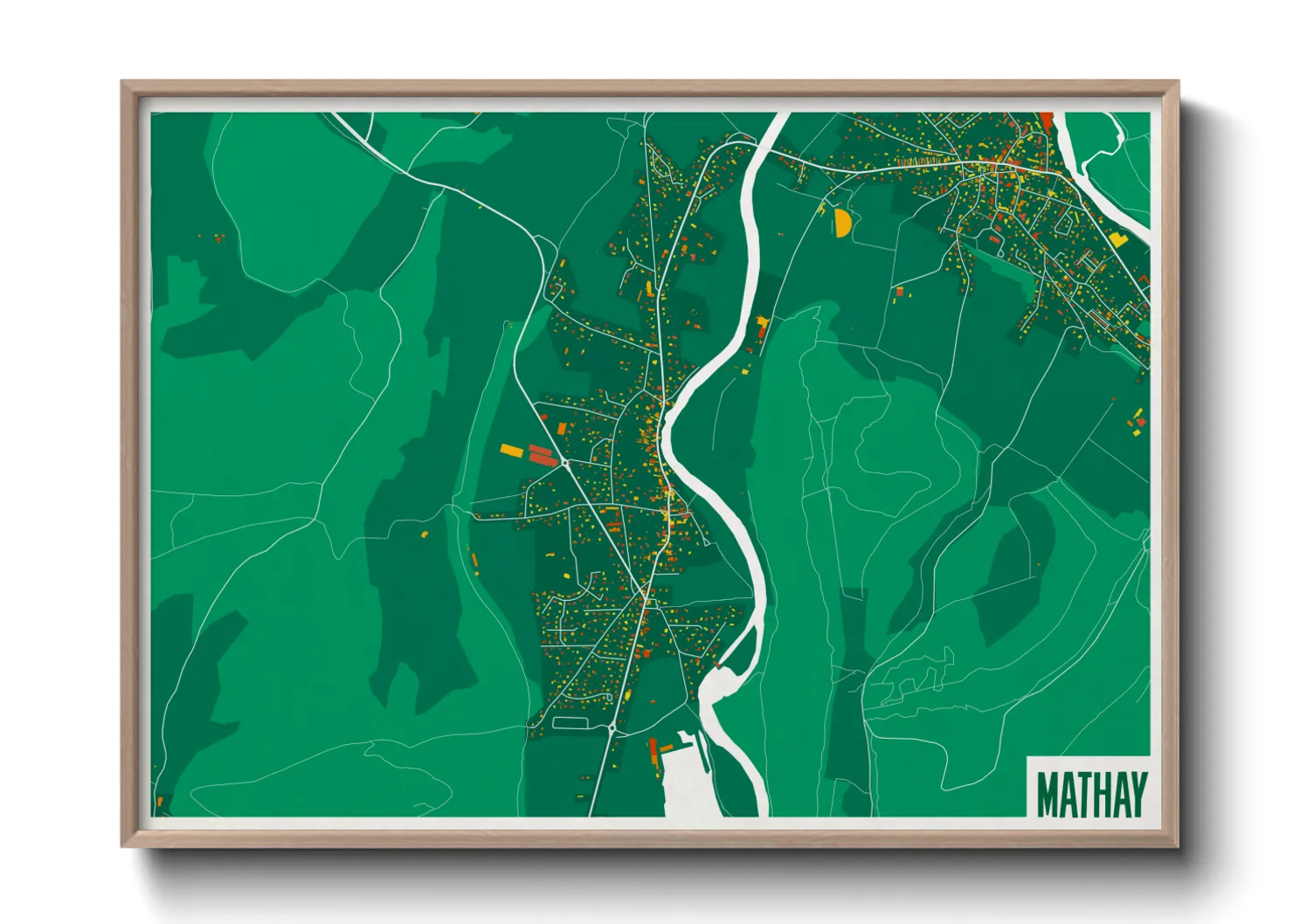 Une affiche de carte sur Mathay