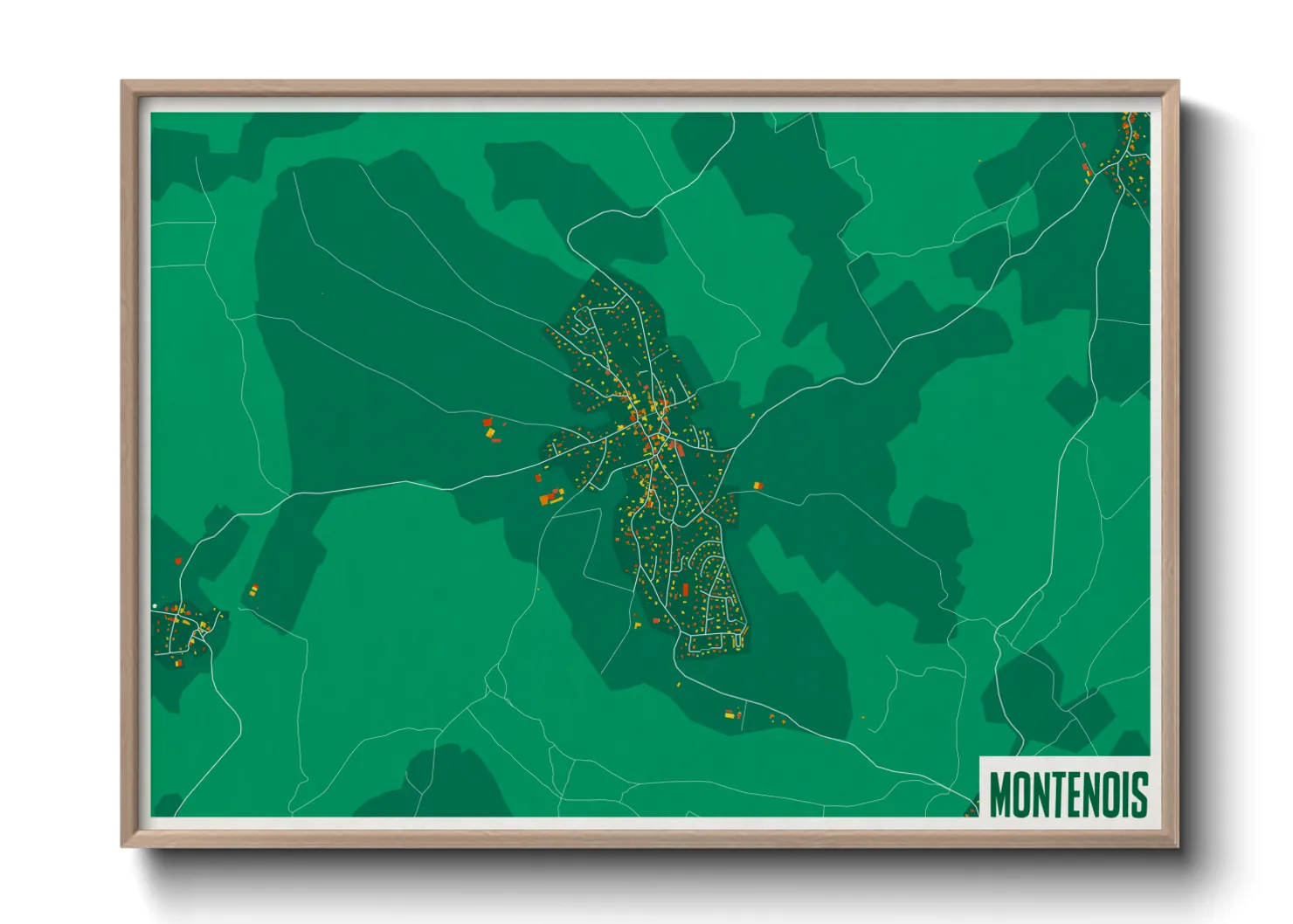 Une affiche de carte sur Montenois