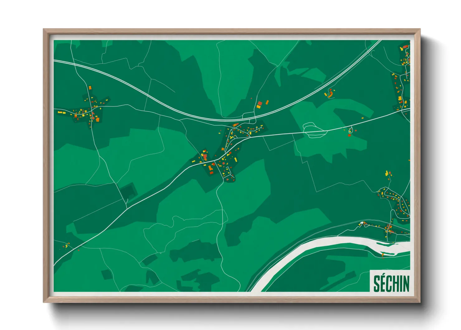 Une affiche de carte sur Séchin