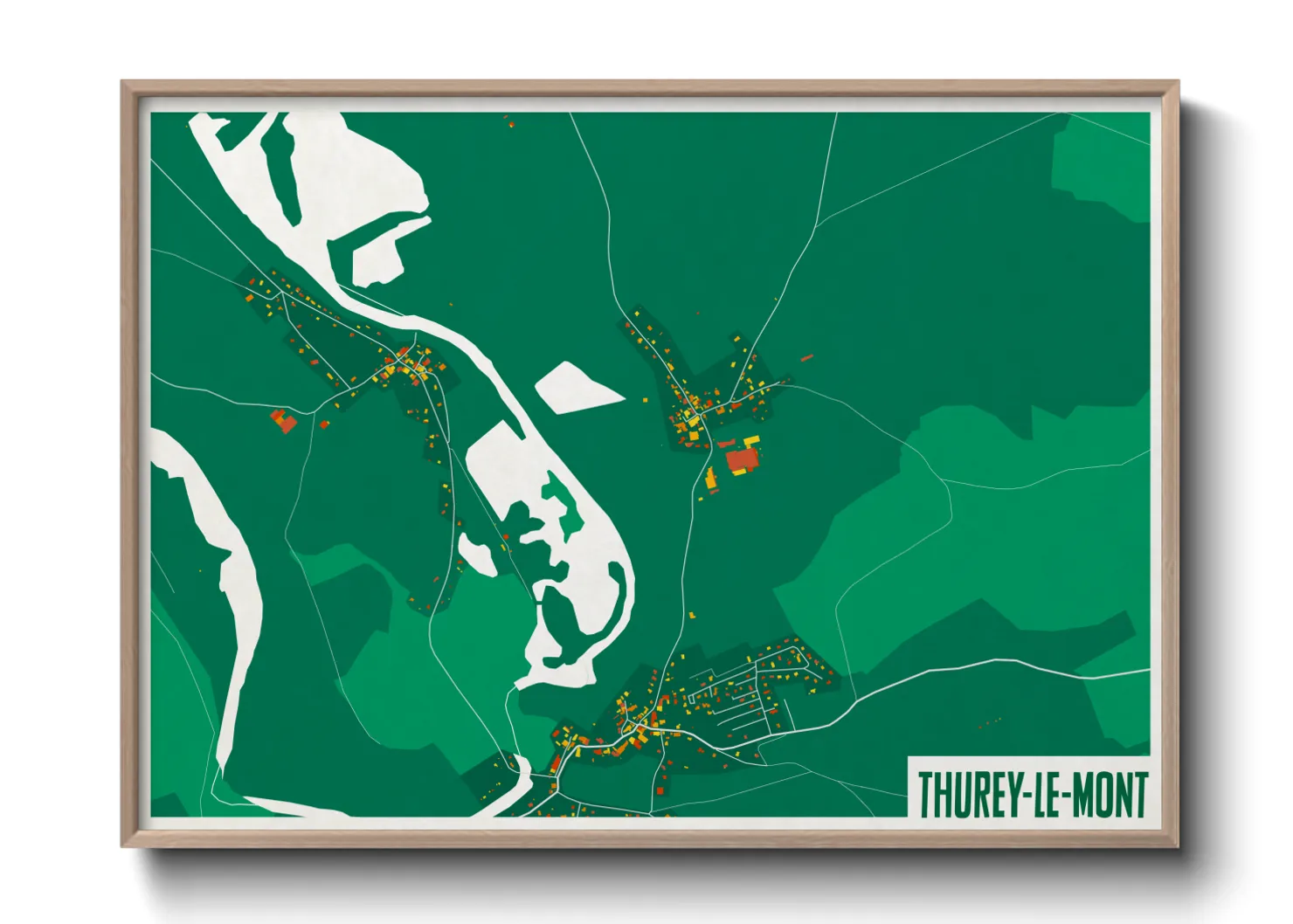 Une affiche de carte sur Thurey-le-Mont
