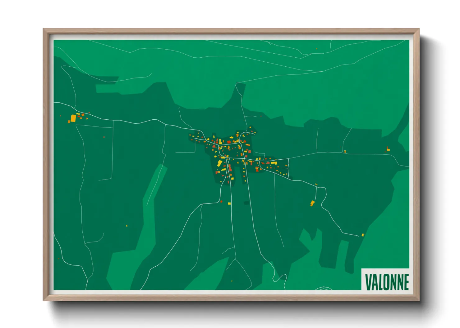 Une affiche de carte sur Valonne