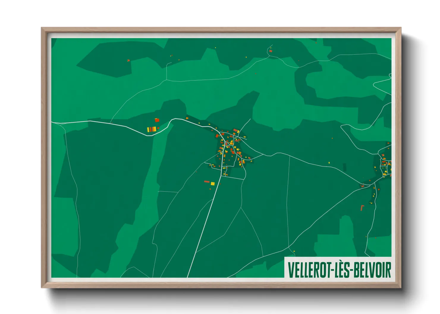 Une affiche de carte sur Vellerot-lès-Belvoir
