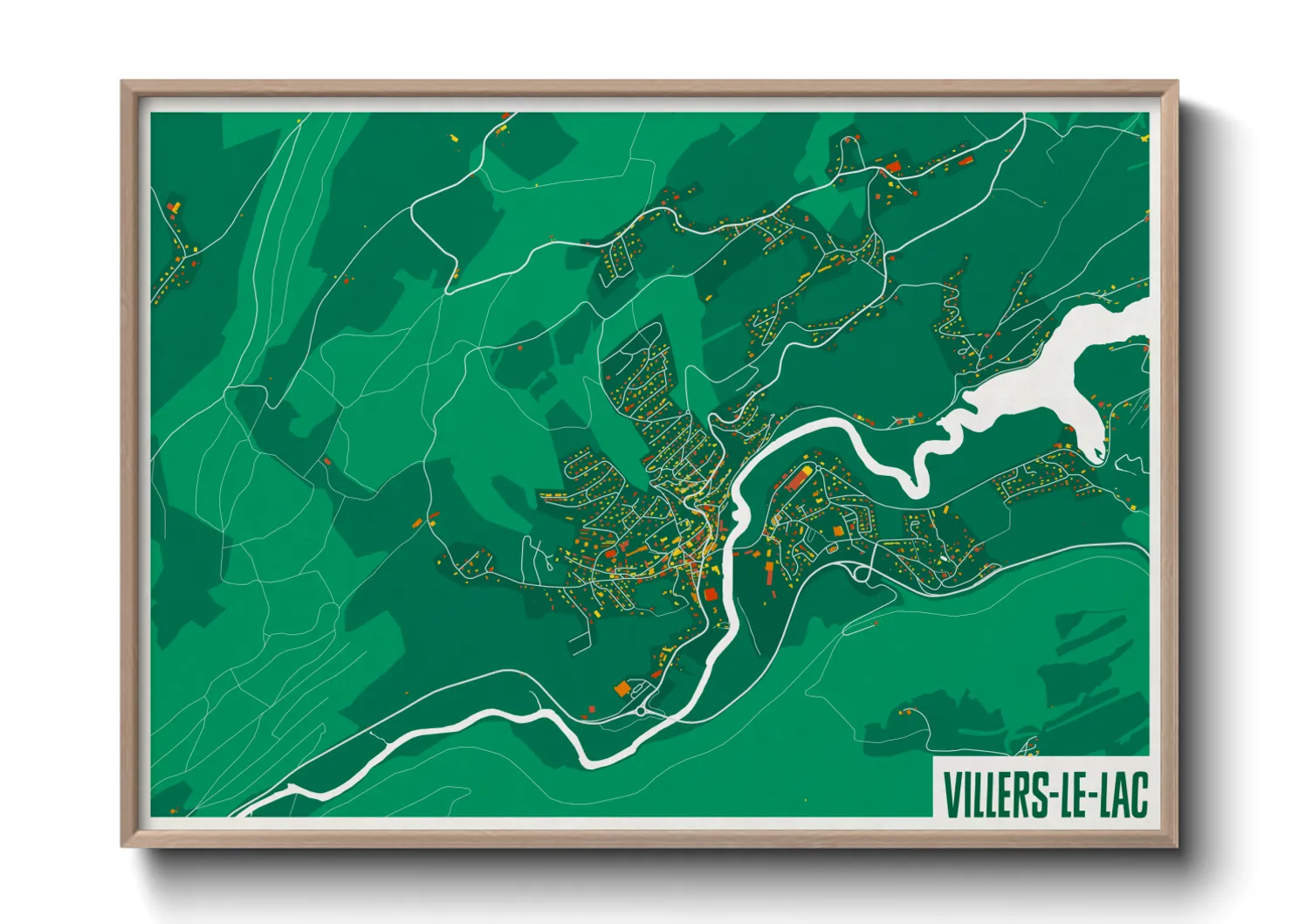 Une affiche de carte sur Villers-le-Lac