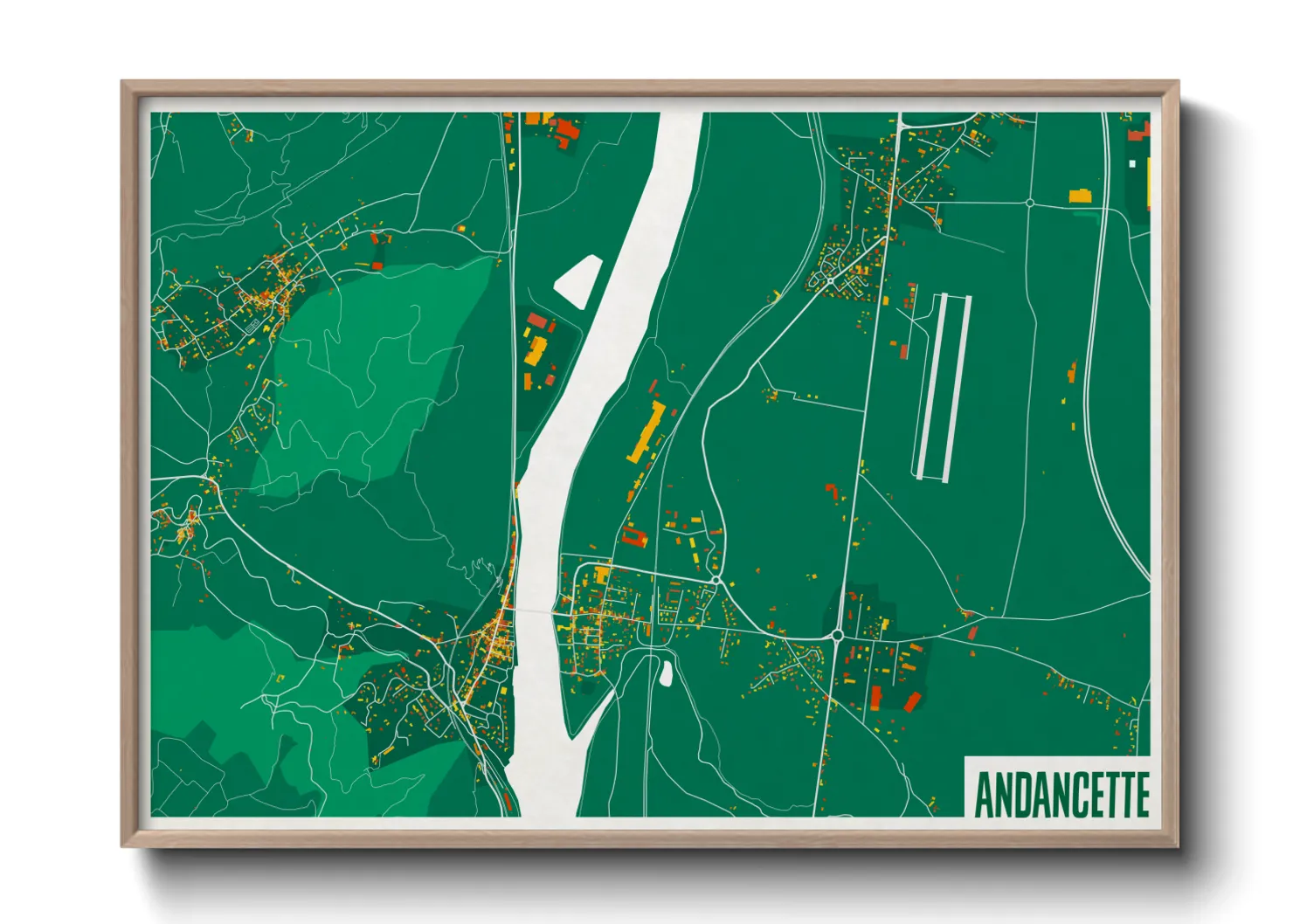 Une affiche de carte sur Andancette