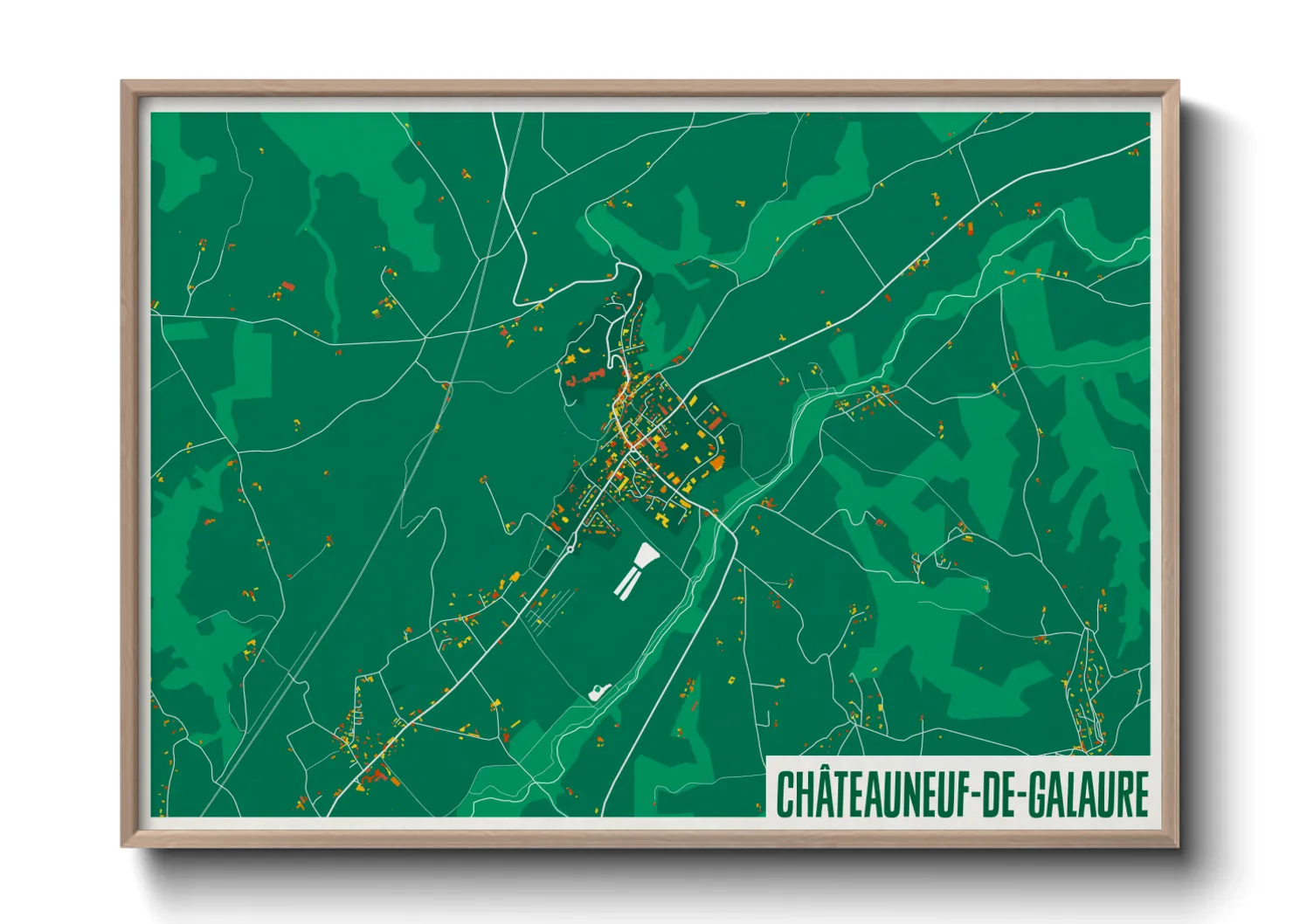 Une affiche de carte sur Châteauneuf-de-Galaure