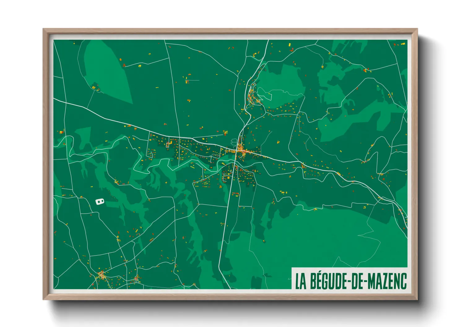 Une affiche de carte sur La Bégude-de-Mazenc
