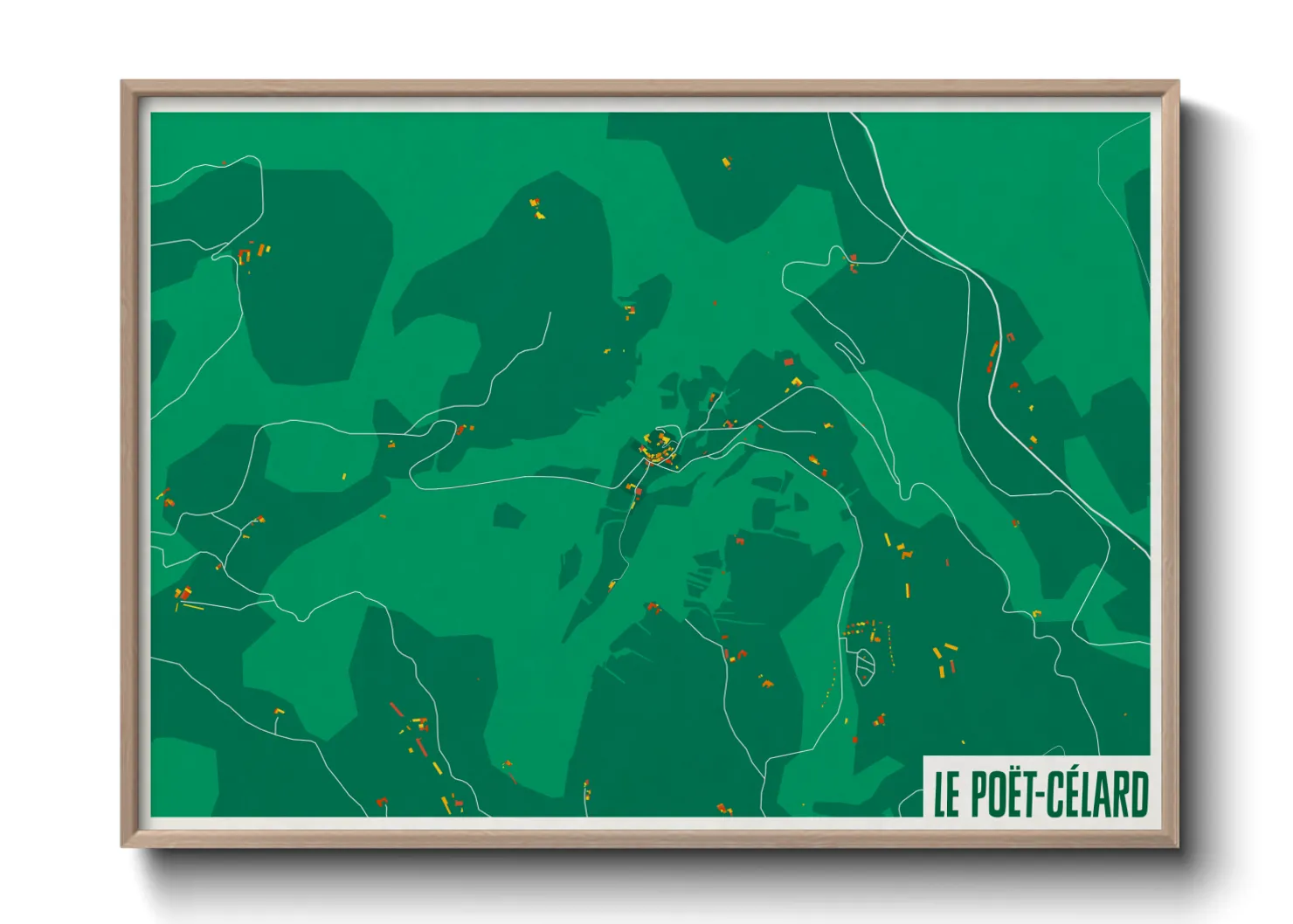 Une affiche de carte sur Le Poët-Célard