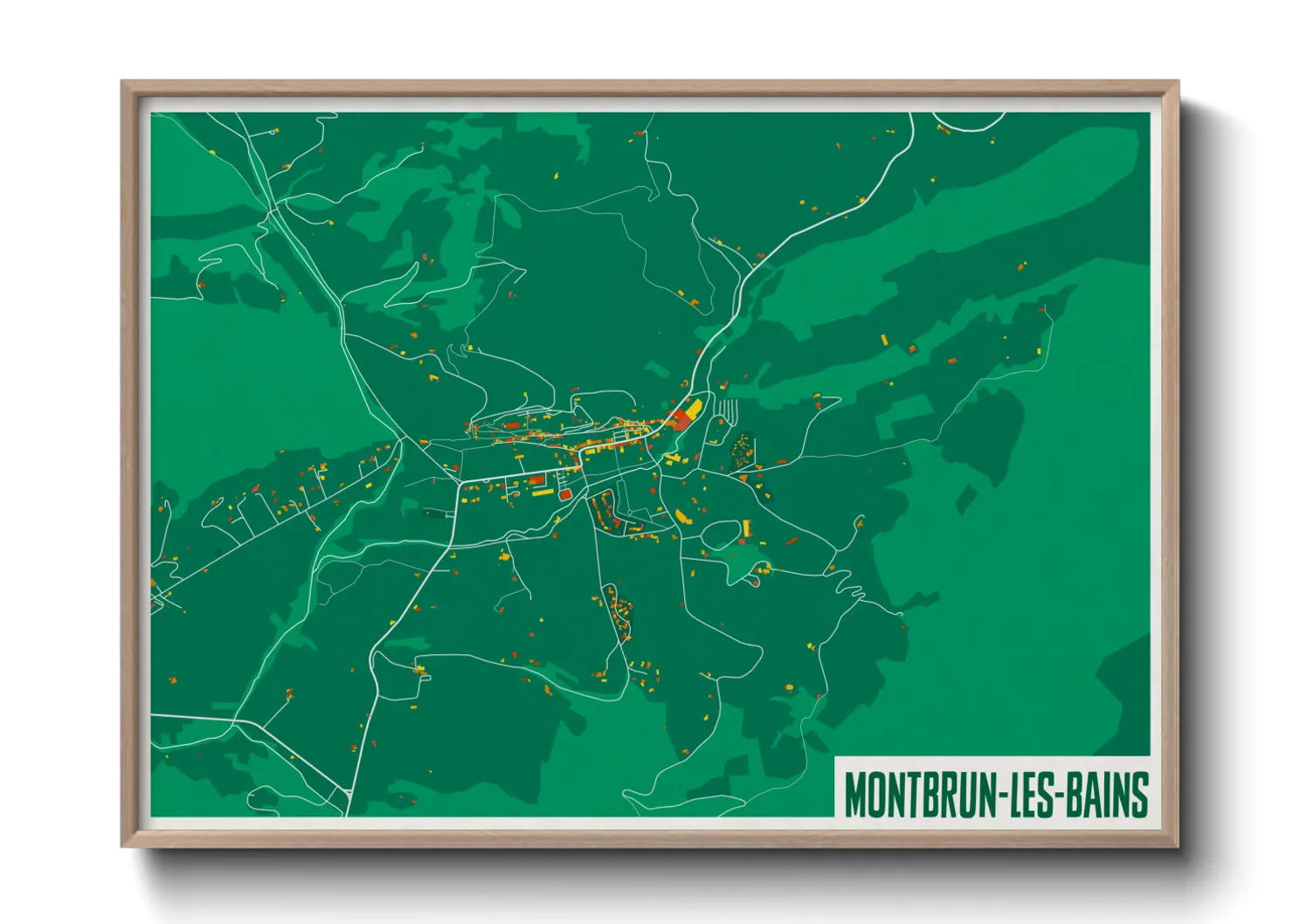 Une affiche de carte sur Montbrun-les-Bains