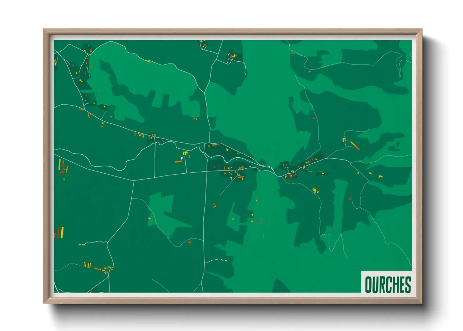 Une affiche de carte sur Ourches