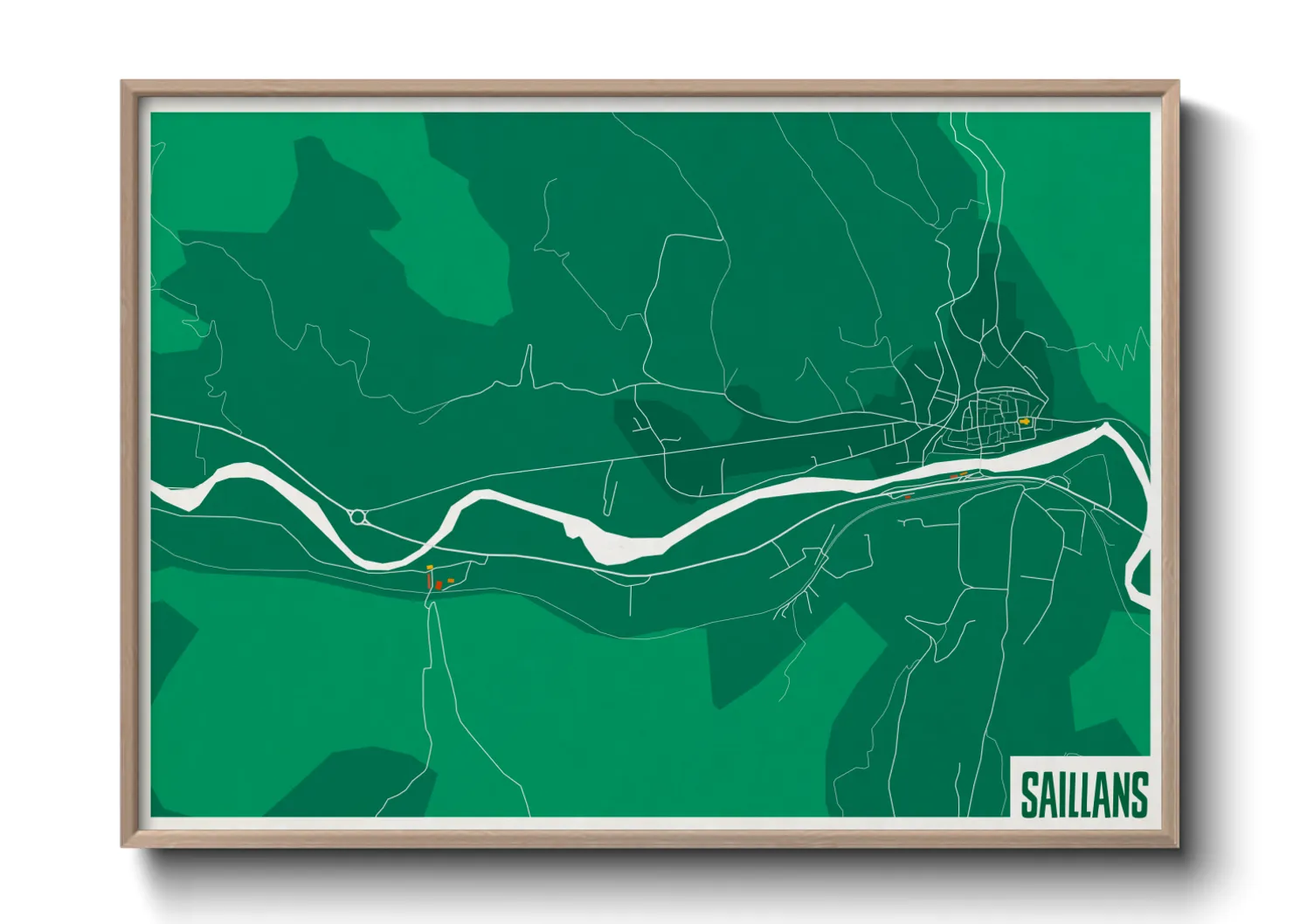 Une affiche de carte sur Saillans
