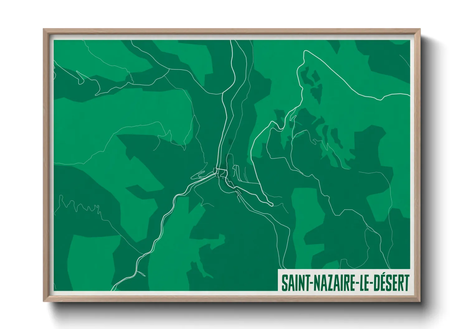 Une affiche de carte sur Saint-Nazaire-le-Désert